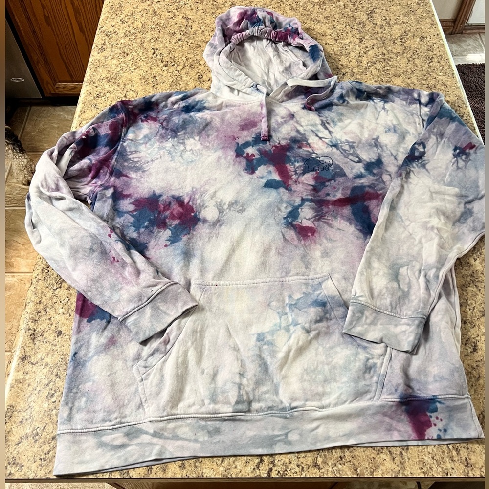 Ivory Ella oversized Blue and purple ICE Tie-Dye Hoodie sweatshirt DISCONTINUED